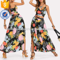 Crop Floral Wrap Cami &amp; Skirt Manufacture Wholesale Fashion Women Apparel (TA4003SS)